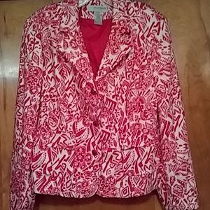 Red and white blazer